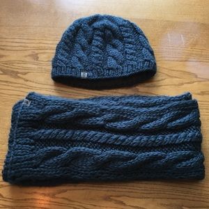 The North Face hat and scarf